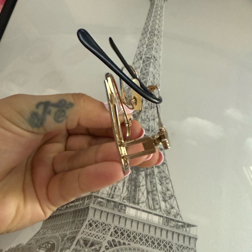 CELINE Vintage Gold and Red Eyeglasses Metal Frames - Picture 7 of 16